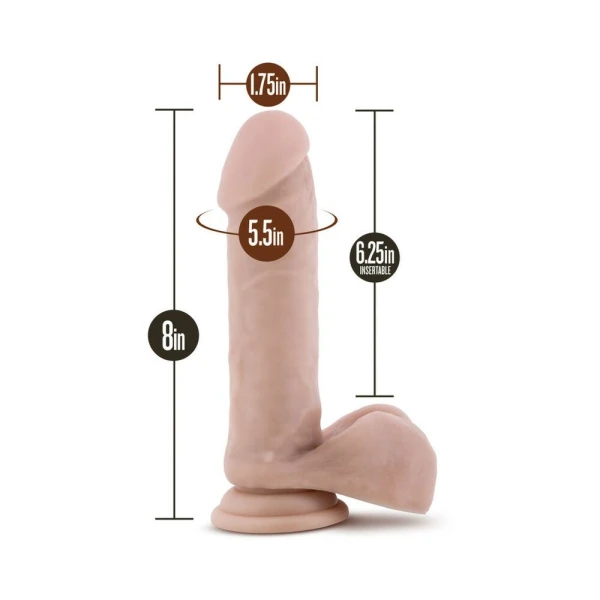 Au Natural 8 inches Sensa Feel Dildo Beige