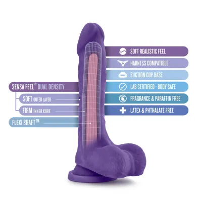 Au Natural Bold Thrill 8 5 Inch Dildo Purple