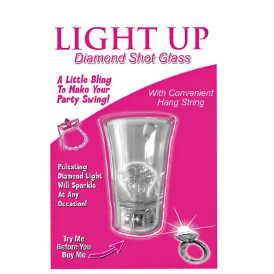 Light Up Diamond Shot Glass with String Clr