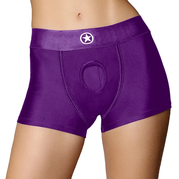 Ouch! Vibrating Purple Strap-on Boxer in XS/S