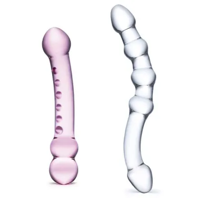 Glas Double Pleasure Glass Dildo Set