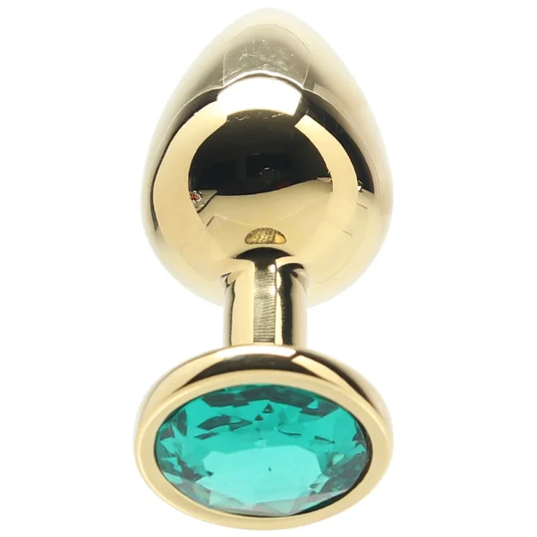 Ouch! Green Round Gem Gold Plug