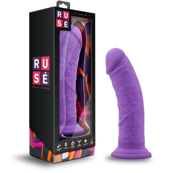 Ruse Jammy Silicone Suction Cup Dildo by Blush Novelties - Purple