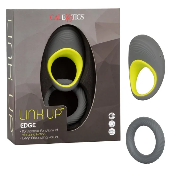 Link Up Edge Silicone Rechargeable Vibrating Cock Ring By CalExotics
