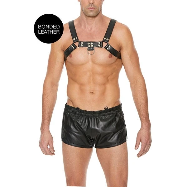 Ouch Chest Bonded Leather Bulldog Harness