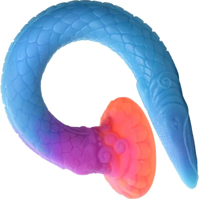 Makara Glow In The Dark Snake 18 25 Silicone Suction Cup Dildo By Creature Cocks