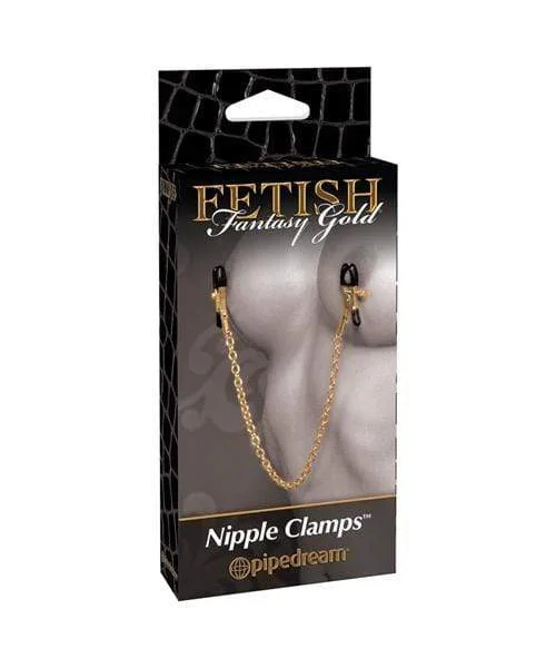 Fetish Fantasy Gold Chain Nipple Clamps Gold