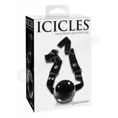 Icicles 65 Black Glass Ball Gag