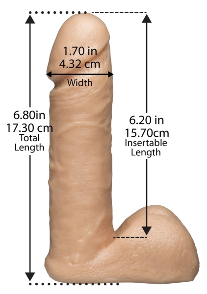 Doc Johnson Vac-U-Lock 6" Realistic Cock - Vanilla