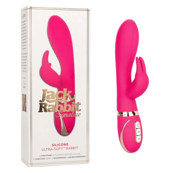 Jack Rabbit Signature Silicone Ultra-Soft Rabbit Dual Stimulation Vibrator by CalExotics