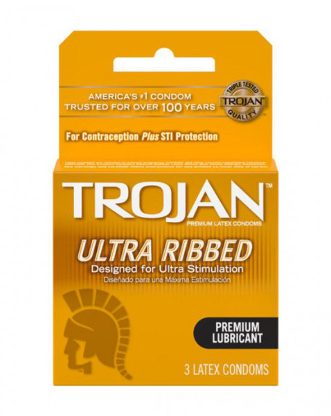 Trojan Ultra Ribbed 3pk - 3pk