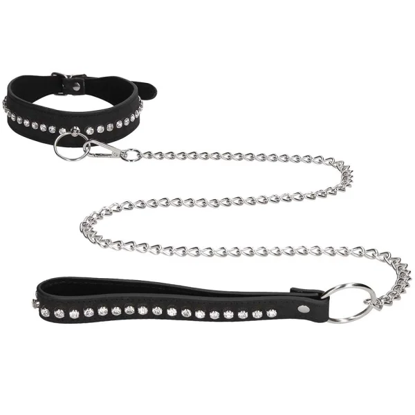Ouch Diamond Studded Collar With Leash