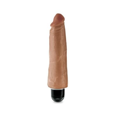 King Cock 8in Vibrating Stiffy Tan