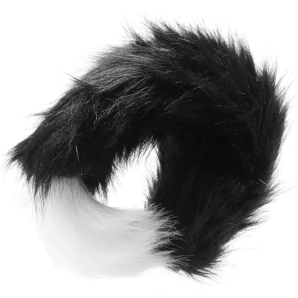 Tailz Snap-On Interchangeable Black & White Fox Tail