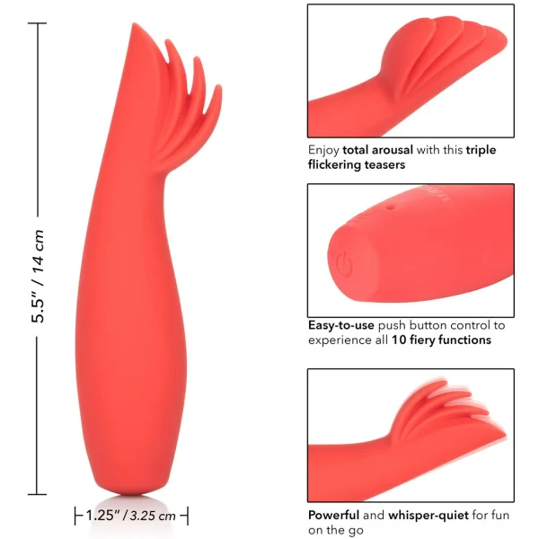 Red Hot Blaze Silicone Rechargeable Clitoral Vibrator by CalExotics