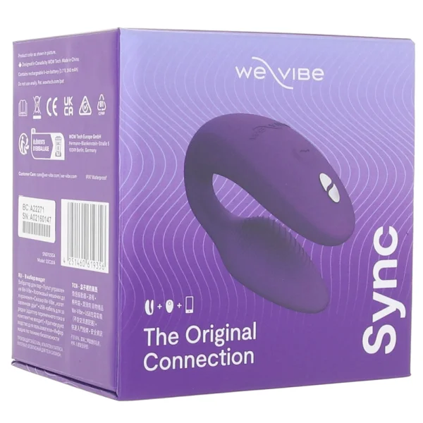 We-Vibe Sync Rechargeable Silicone Remote & App Controlled Couples Vibrator - Purple
