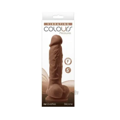 Colours Pleasures Vibrating 5 Dildo Brown
