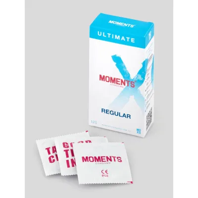 Moments Ultimate Ribbed and Dotted Vegan Latex Condoms 12 Pack
