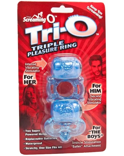 Tri O Silicone Cock Ring - Blue - One Size