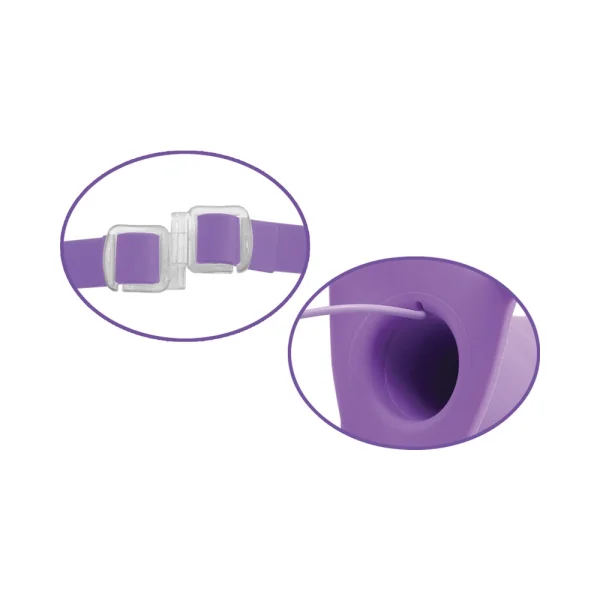 Vibrating 8 Inch Silicone Hollow Strap-on - Purple — image 8 of 12
