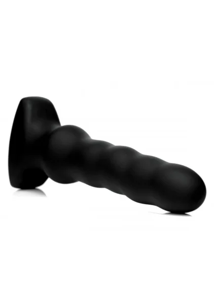 Rippled Swirling Anal Plug With Wireless Remote