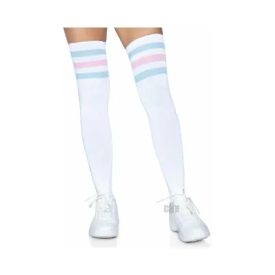 Athlete Thigh Hi 3 Stripe Top Os Pnk blu