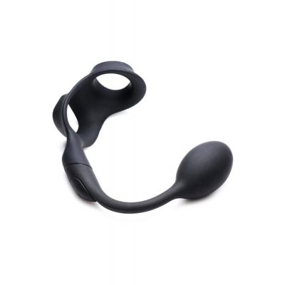 Alpha Pro P Bomb Cock Ball Ring with Vibrating Anal Plug