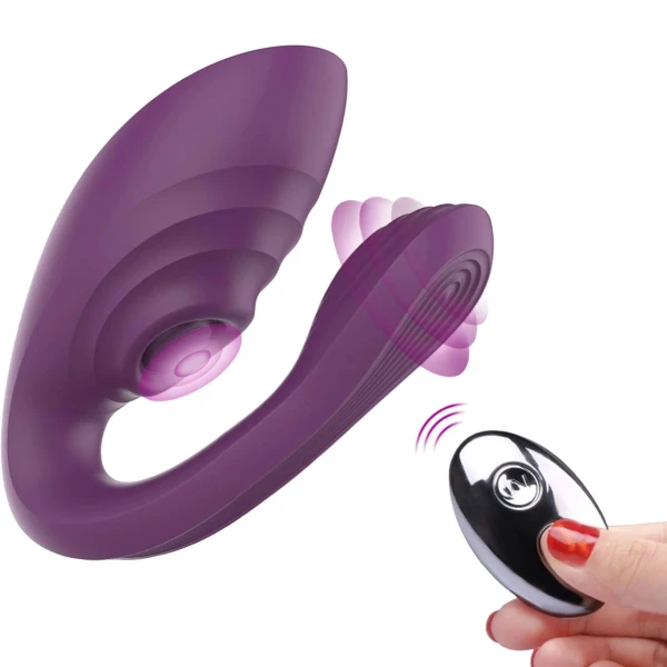 Tracy’s Dog Nina Dual Stim Vibrator With Clitoral Tapper, Flexible Internal Stimulator & Remote - Purple