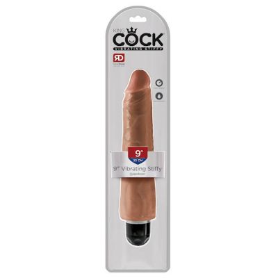 King Cock 9 Inch Vibrating Stiffy Tan 9 Inch