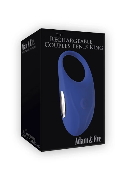 Adam & Eve Rechargeable Couples Penis Ring - Blue