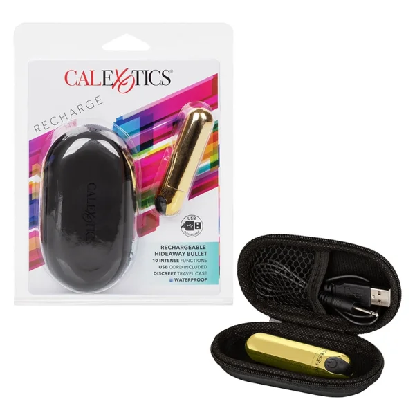 Hideaway Rechargeable Waterproof Mini Vibrator by CalExotics - Gold