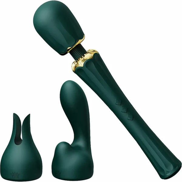 Kyro Vibrating Wand Massager in Turquoise Green by Zalo