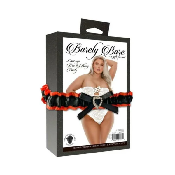 Barely Bare Lace-up Bra & Thong Panty White