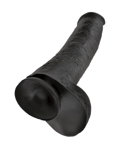 King Cock 15 Inch Cock With Balls - Black - 15 Inch