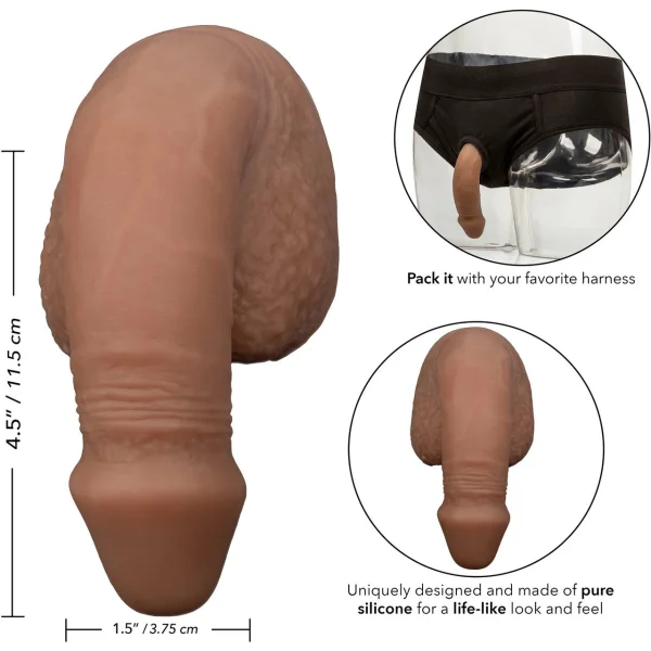 Packer Gear Silicone Packing Penis 5'' / 12.75 cm  By CalExotics - Chocolate