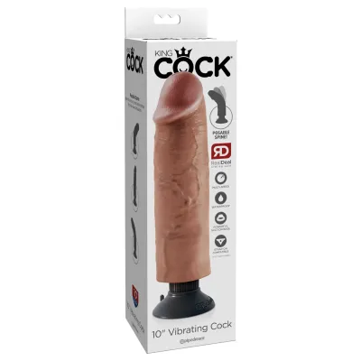 King Cock 10 Vibrating Cock Tan