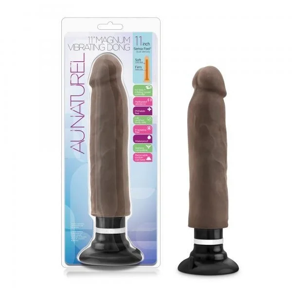 11 inches Sensa Feel Magnum Vibrating Dong Chocolate — image 6 of 6