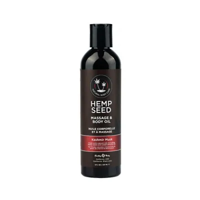 Earthly Body Hemp Seed Massage Body Oil Kashmir Musk 8 Oz