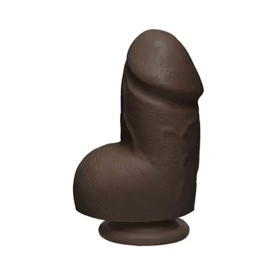 Doc Johnson Firmskyn 6 Inch Fat Dildo With Balls Brown 6 Inch