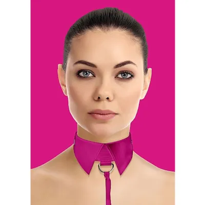 Classic Collar With Leash Pink