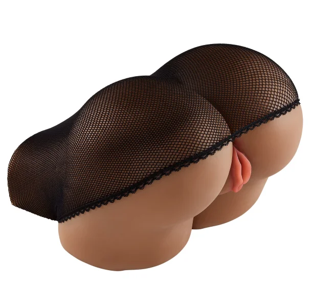 Life-Size Pleasure Pussy and Ass Body Mold With Removable Stocking - Brown
