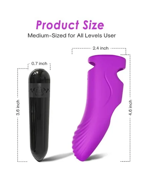 Aurora Finger Vibrator - Purple - 4.6 Inch