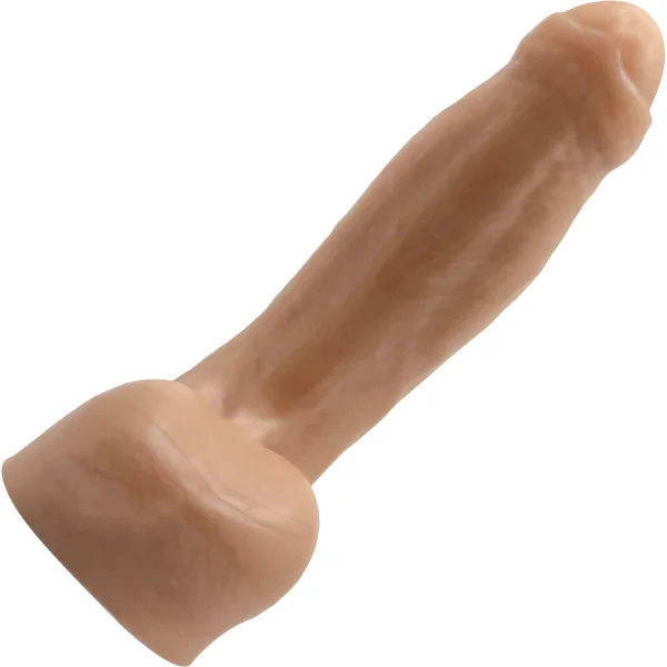 BIG Daddy Dakota Uncut Large 7.5" Platinum Silicone Realistic Dildo With Balls By Dee's Big Daddies - Vanilla