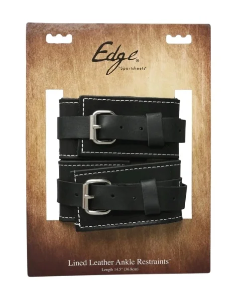 Edge Leather Ankle Restraints Black