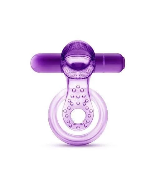 Play With Me - Lick It - Vibrating Double Strap Cockring - Purple