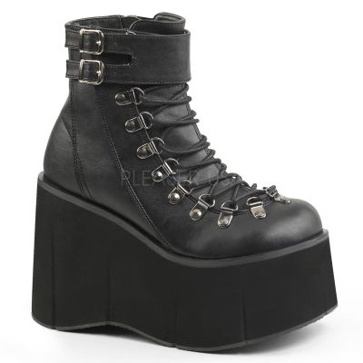 4 1 2 inches P F Faux Lace Up Ankle Boot Side Zip