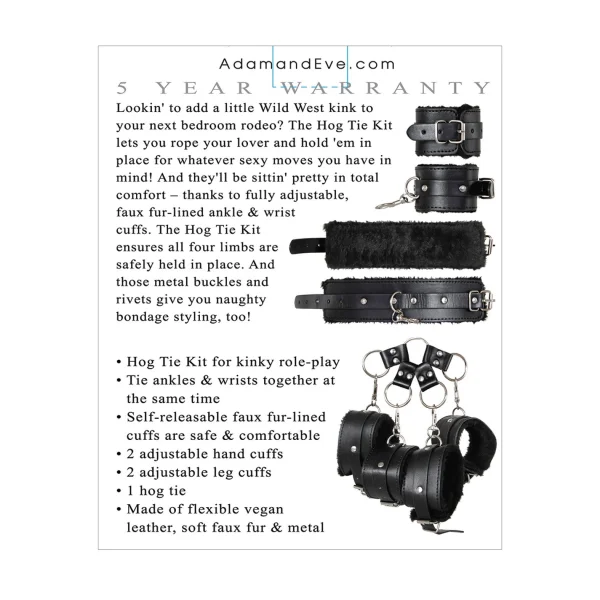 Adam & Eve Eve's Hog Tie - Black
