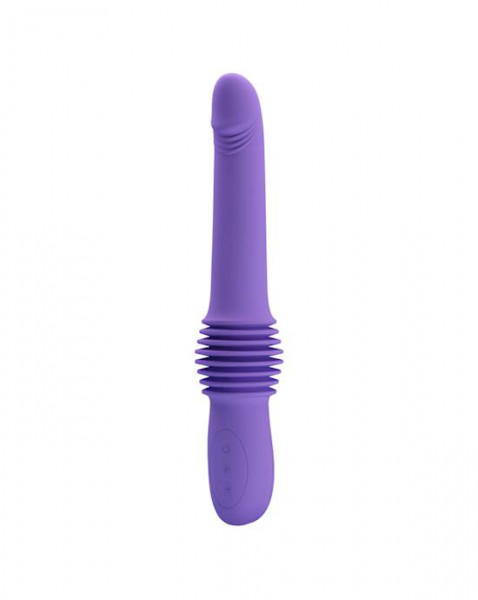 Pazuzu Thrusting Vibrator - 14.1 Inch - Purple - 14.1 Inch