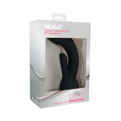 Personal Massagers Doxy 3 Silicone Rabbit Wand Attachment Black