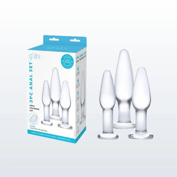 Gläs 3 pcs Anal Training Set Glass Butt Plugs